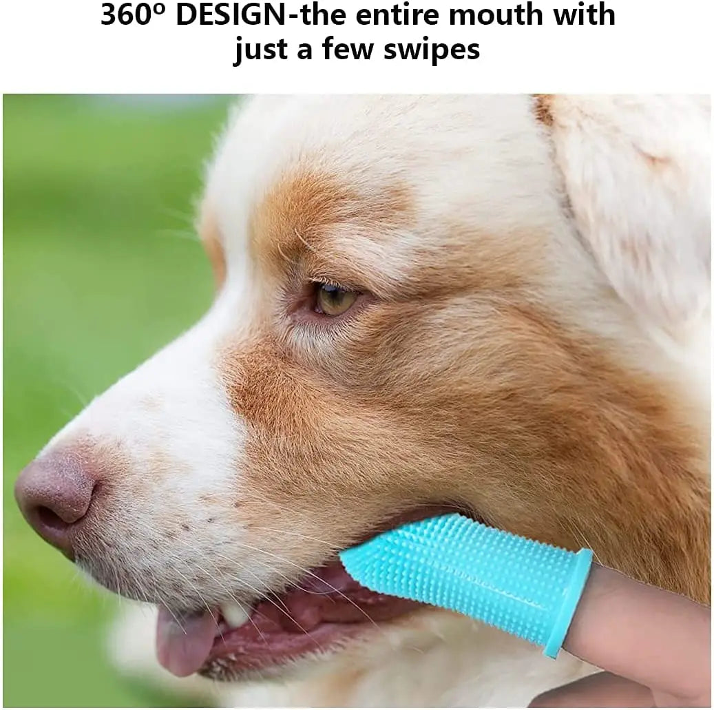 1PC Dog Super Soft Pet Finger Toothbrush Teeth Cleaning Bad Breath Care Nontoxic Silicone Tooth Brush Tool Dog Cat Supplies