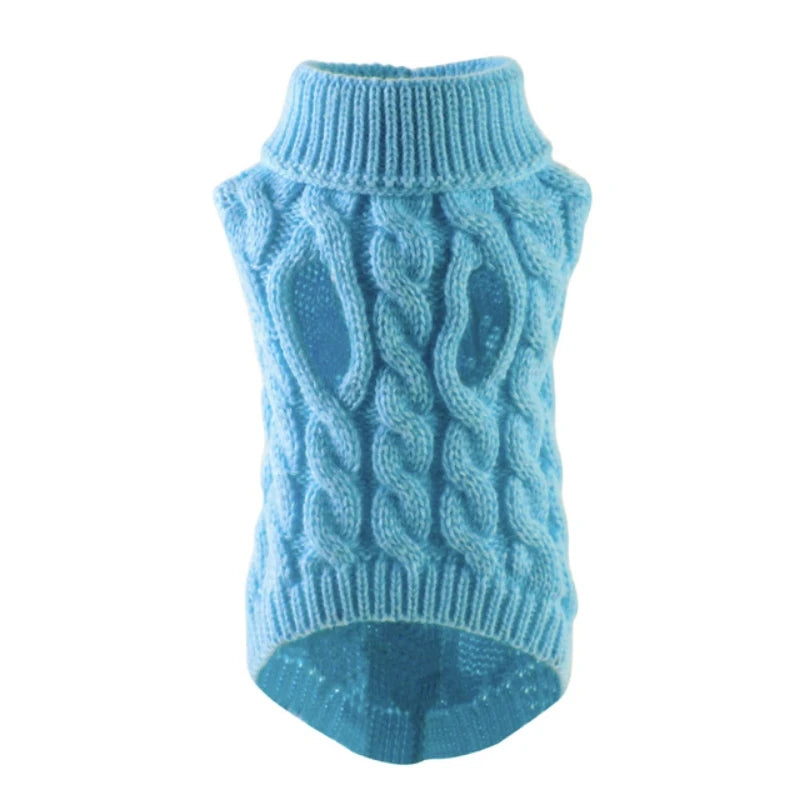 Puppy Dog Sweaters for Small Medium Dogs Cats Clothes Winter Warm Pet Turtleneck Chihuahua Vest Coat Teddy French Bulldog Jacket