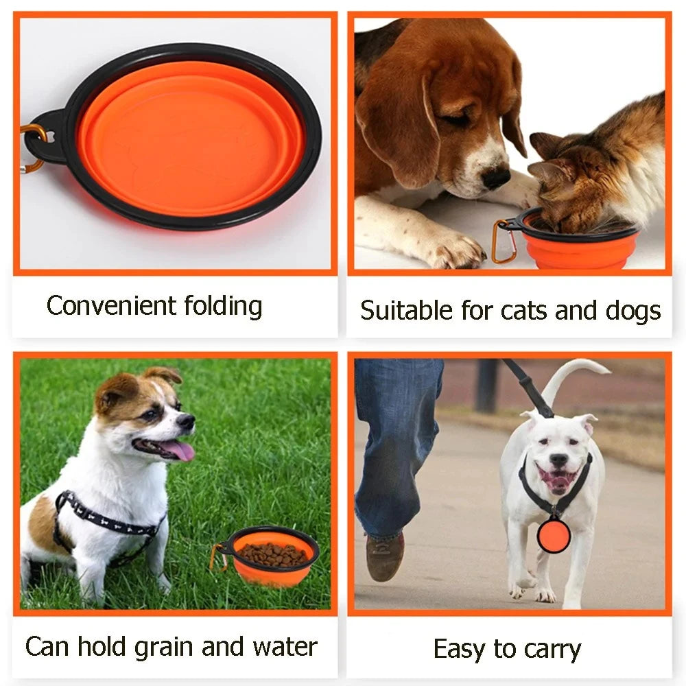 350ML Dog Bowl Portable Folding Pet Bowl Collapsible Silicone Water Bowl for Dog Outdoor Travel Puppy Food Container Feeder Dish