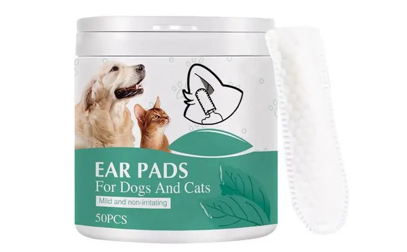 Ear Wipes For Dogs Portable Pet Ear Cleaning Wipes 50pcs Pets Dog Eyes Ears Cleaning Wipes Ear Wax Cleaning Finger Cots for pets