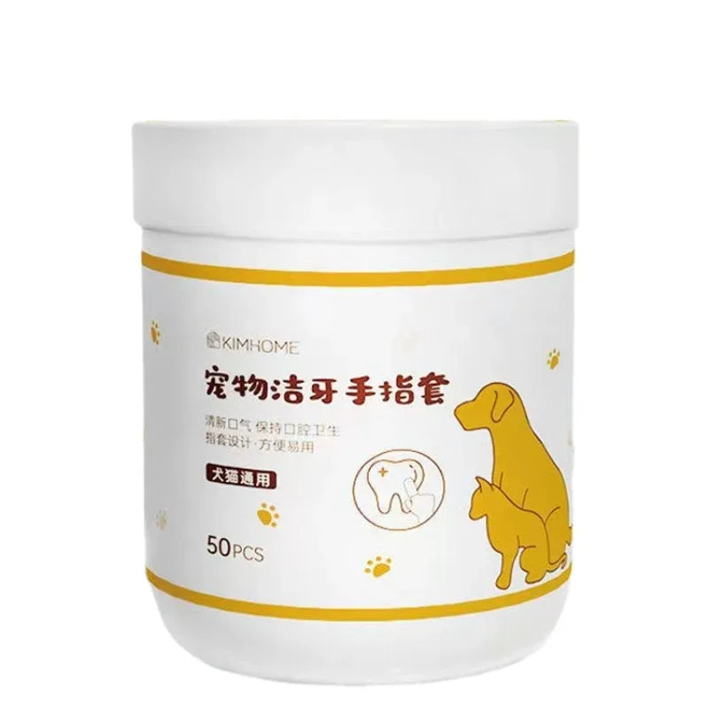 Pet Disposable Cleaning Wipes Dog Teeth Cleaning Finger Wipes Cat Ear and Eye Beauty Wipes Cat Hygiene and Beauty Products 50pcs