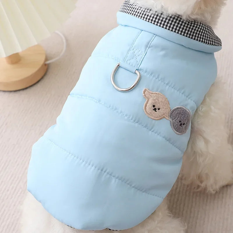 Small Dog Coats for Autumn and Winter Dogs Go Out Windproof Keep Warm Two Foot Casual Cotton Padded Vest for Pet Shop Clothes