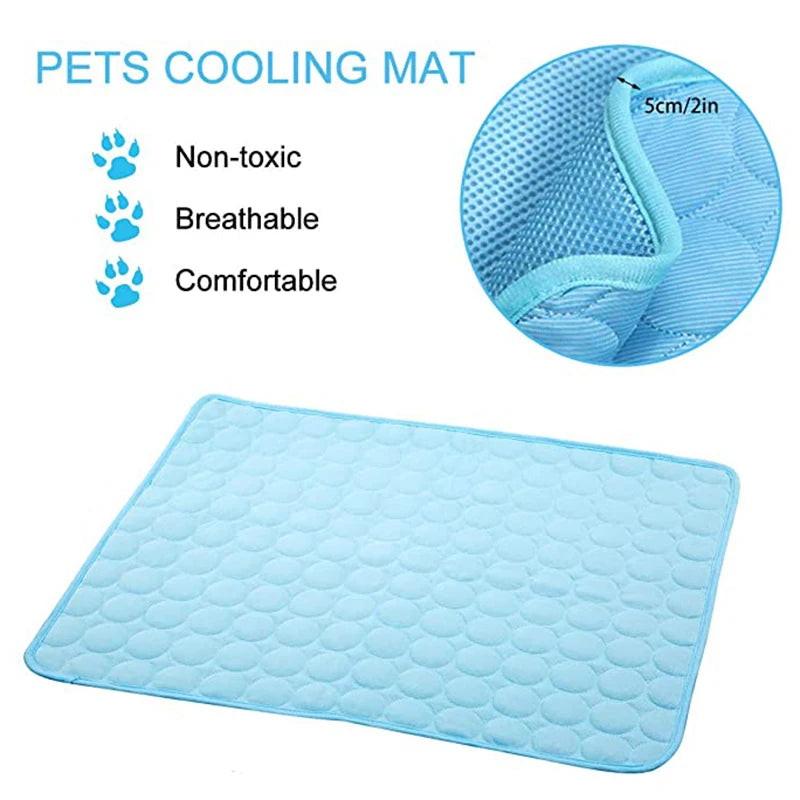 Dog Cooling Mat Summer Pad Mat For Dogs Cat Blanket Sofa Breathable Pet Dog Bed Summer Washable For Small Medium Large Dogs Car