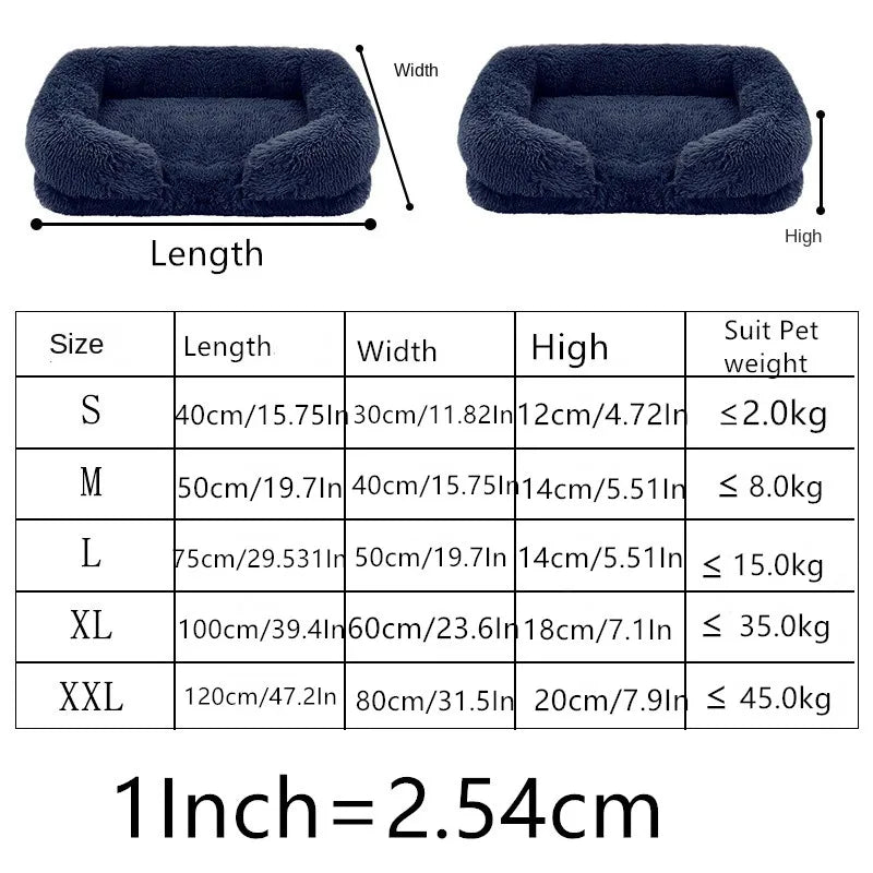 Winter Rectangular Large Dog Beds Washable Plush Fluffy Dog Cat Bed Mat Pet Cushion Big Medium Kennel House camas para perro