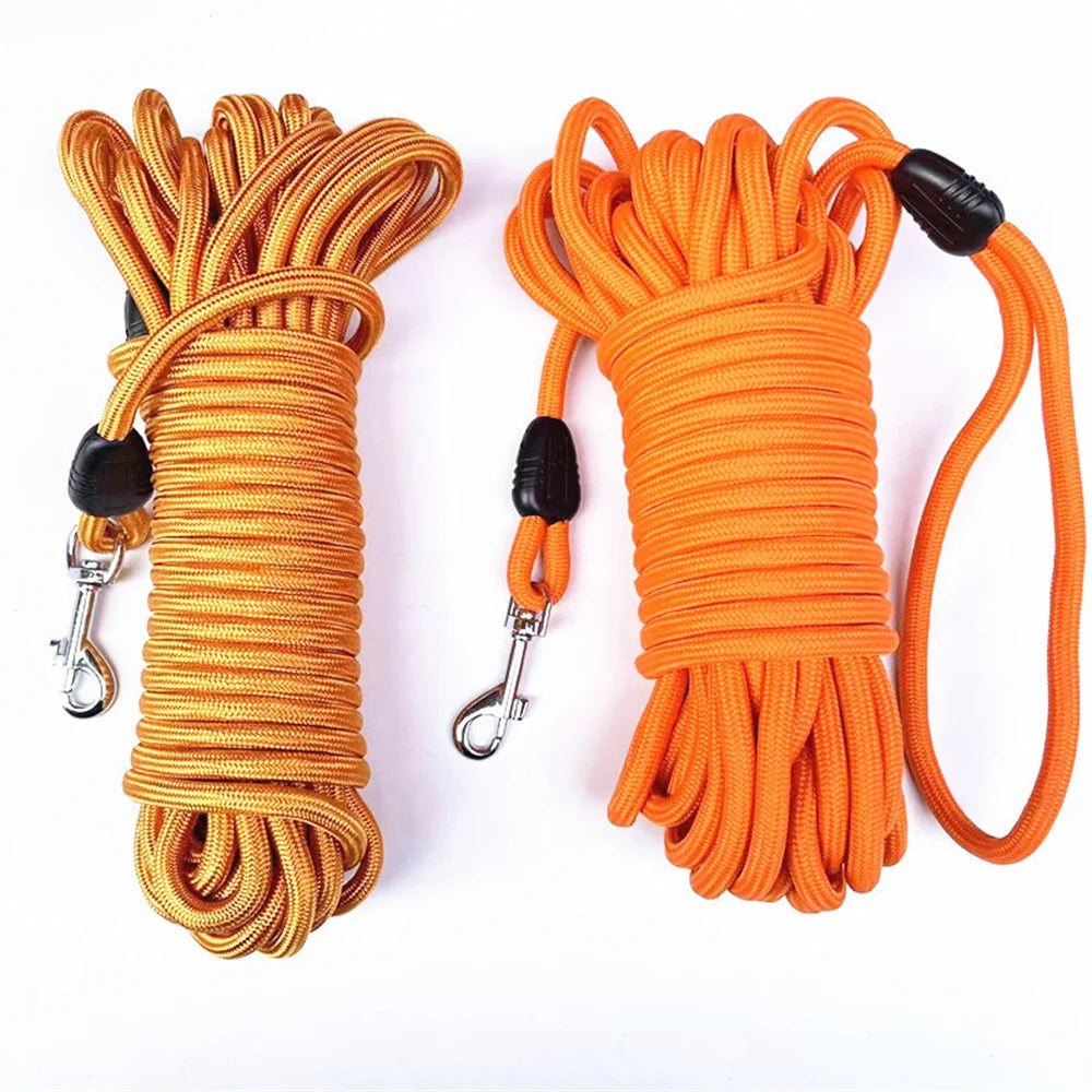 5M/10M/15M Long Rope Training Dog Leash- Heavy Duty Nylon Recall Pet Tracking Line- for Small Medium Outside Training Camping