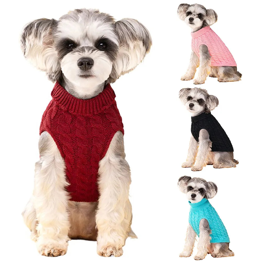 Dog Sweater for Small Dogs Puppy Clothes Winter Warm Turtleneck Schnauzer Chihuahua Pug Costume Pet Clothing Ropa De Perro