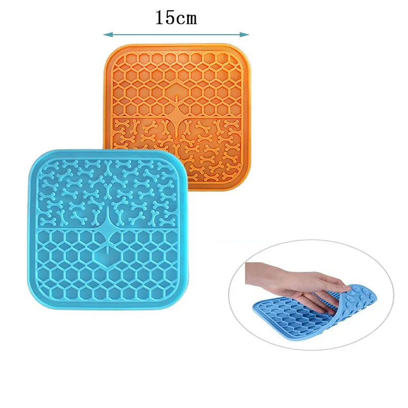 Pet Lick Silicone Mat for Dogs Pet Slow Food Plate Dog Bathing Distraction Silicone Dog Sucker Food Training Dog Feeder Supplies