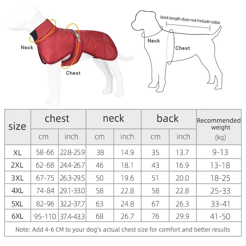 Winter Dog Clothes For Medium Large Dogs Windproof Reflective Warm Jacket Coat French Bulldog Coat Dachshund Labrador Outfits