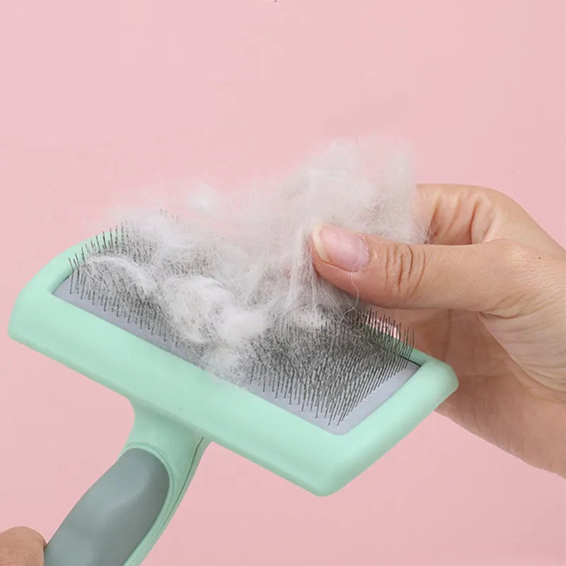 Dog Brush Stainless Steel Dogs Combs Massage Dog Grooming Brush Pet Hair Remover Cleaning Tools Soft Handle Cat Comb Brush Cat