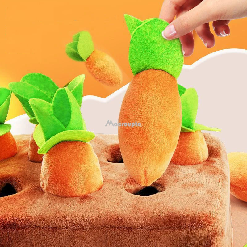 Dog Carrot Plush Toy Interactive Dog Toys Plush Puzzle Toys 2 In 1 Non-Slip Nosework Feed Games For Aggressive Chewers Pet