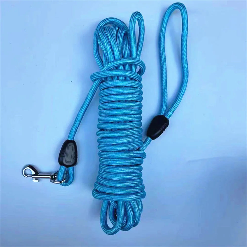 5M/10M/15M Long Rope Training Dog Leash- Heavy Duty Nylon Recall Pet Tracking Line- for Small Medium Outside Training Camping