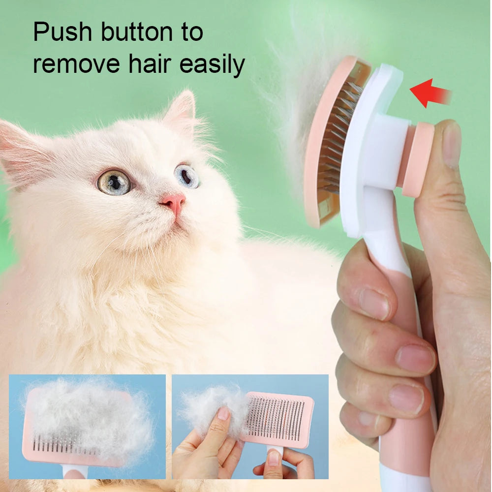 Pet Comb Cat Dog Brush Hair Removal Stainless Steel Needle Comb Hair Cleaning Beauty Skin Care Pet Dog Grooming Brushes Supplies