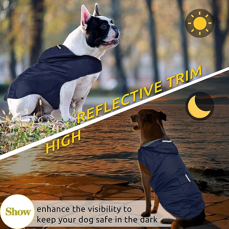 Dog Raincoat Small Large Dogs Waterproof Pet Clothes Reflective Dogs Rain Coats Hooded Jacket Raincoat Chihuahua Pet Supplies