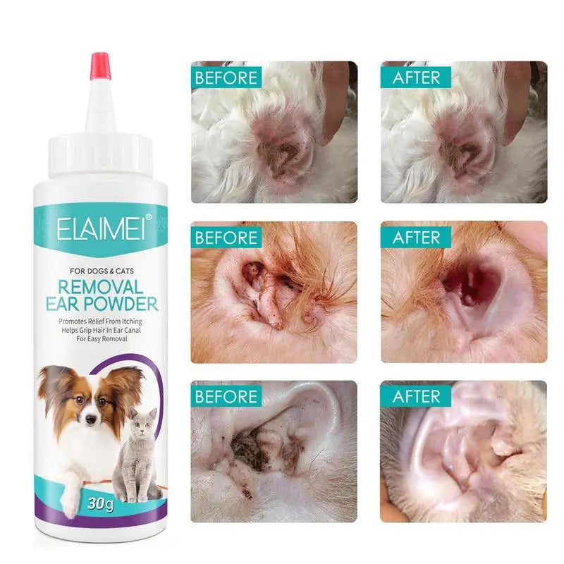 Dog Ear Powder Healthy Safe Ear Wash Powder Cleaning Supplies Ear Cleaner Odor Removal Pet Accessories For Dogs Cats Bunnies