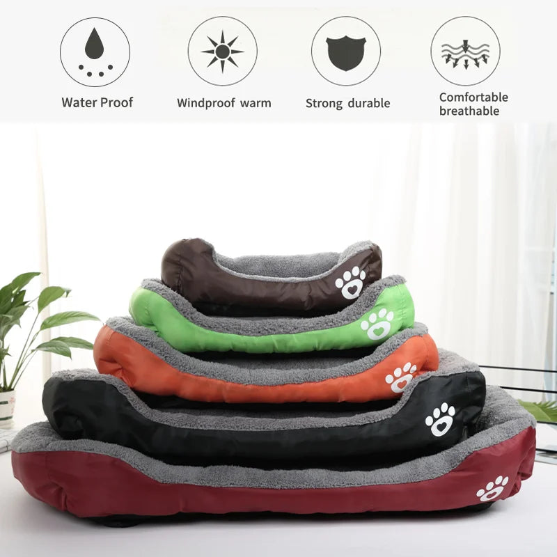 S-3XL Dogs Bed Cat Bed for Small Medium Large Dogs Big Basket Pet House Waterproof Bottom Soft Fleece Warm Cat Bed Sofa House