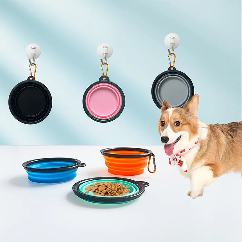 350ML Portable Foldable Pet Bowl Dogs and Cats Food and Water Container for Outdoor Travel Portable Feeding Bowls Pets Prodcuts