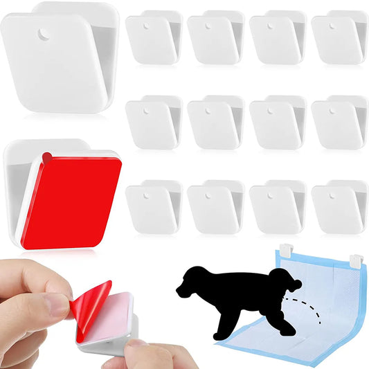 12Pcs Wall Pee Pad Holder Dog Potty Training Pad Holder Sticky Pee Pad Wall Clip for Hanging Pee Pad Dog Training Pad