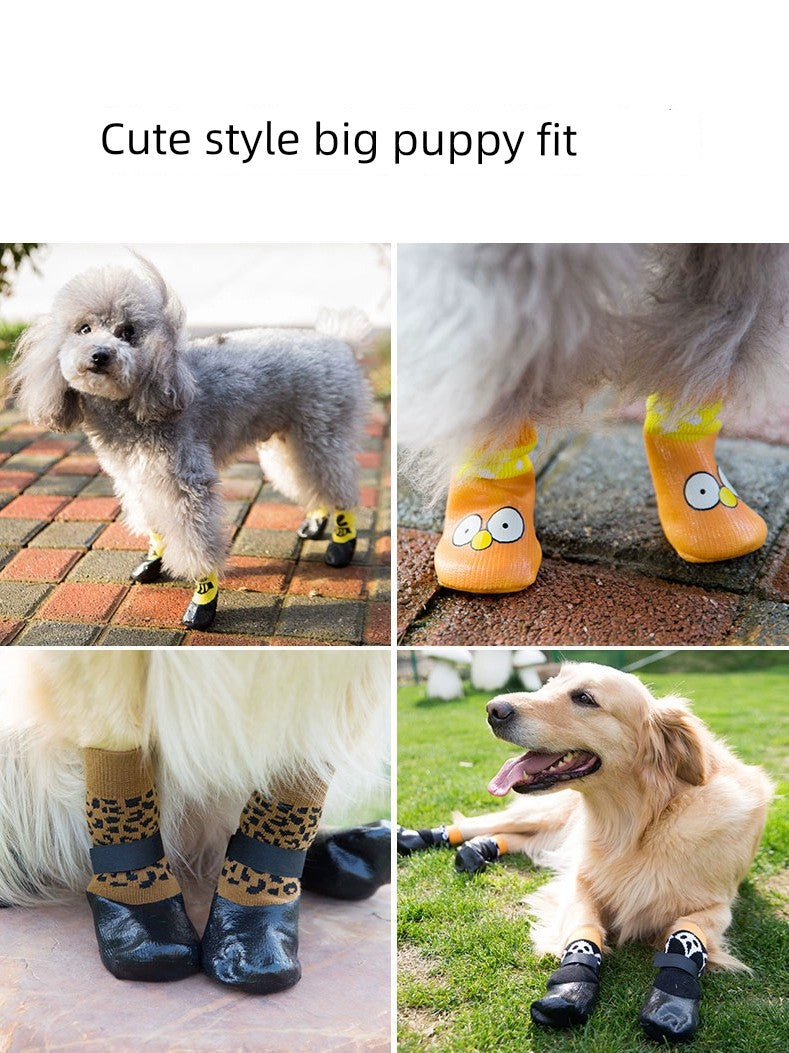 Puppy Dog Socks Teddy Waterproof Small Size Dogs Shoes Cat Anti-Scratch Booties Anti-Dirty Pet Non-Drop Knee Pad Leg Protector