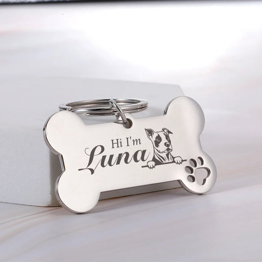 Customized Dog Collar Tag Color Bone Pendant for Dog Medal with Engraving Name Personalized Number Kitten Puppy Accessories