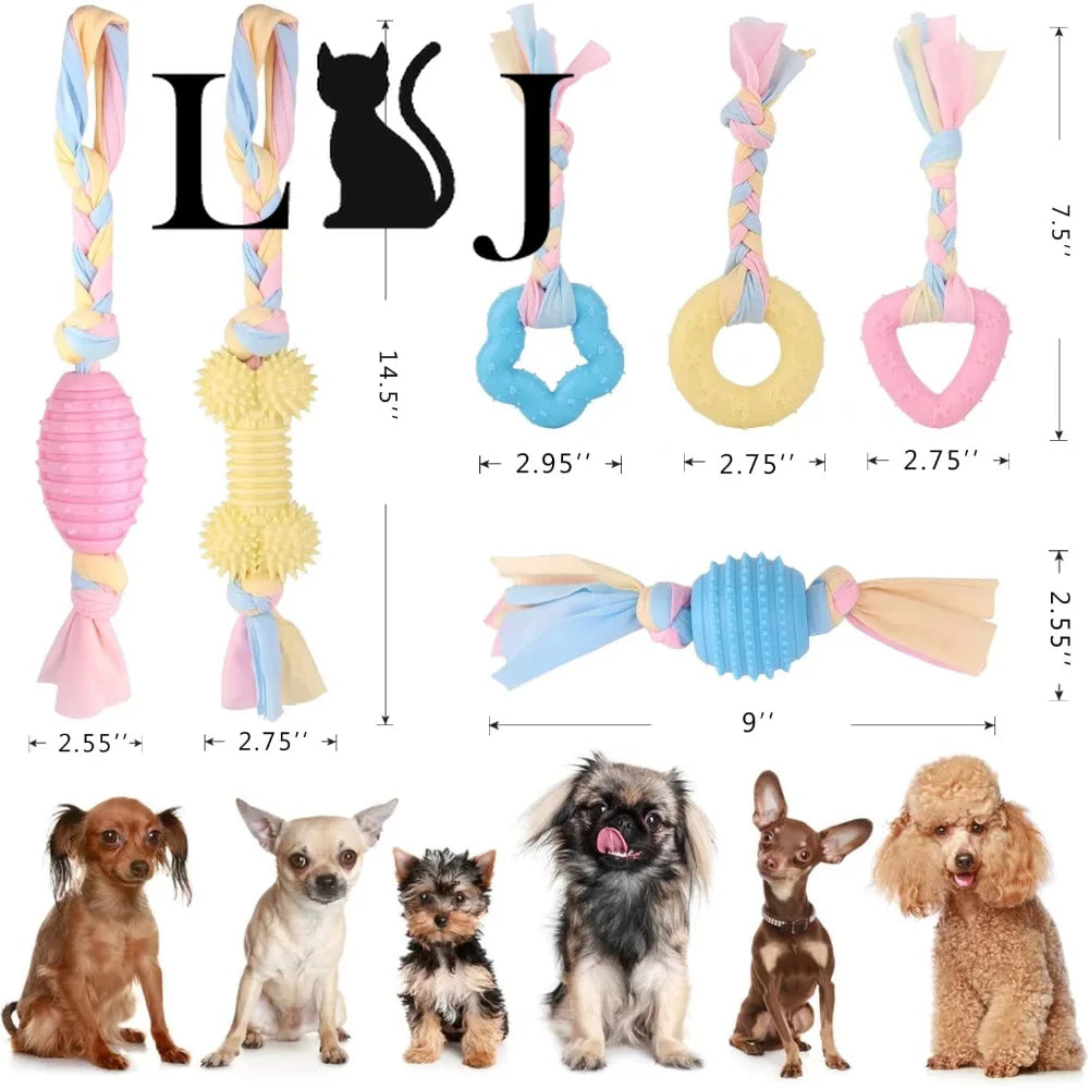 Pet Dog Toy Ball Molar Clean Teeth for Small Dog Puppy Teething Chew Toys Dog Accessories Cute Puppy Rope Toys 1pc