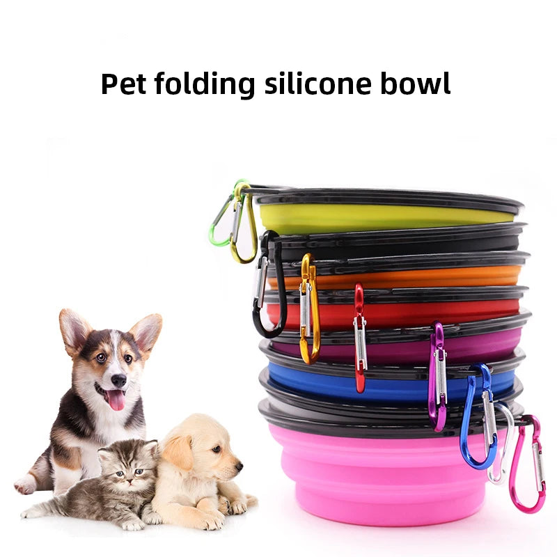 350ML Portable Foldable Pet Bowl Dogs and Cats Food and Water Container for Outdoor Travel Portable Feeding Bowls Pets Prodcuts