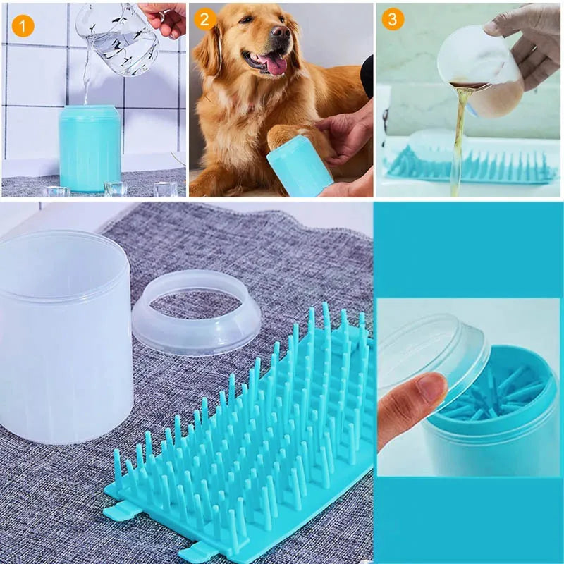 Pet Foot Wash Cup Portable Cat Dog Paw Cleaning Brush Soft Silicone Foot Washing Grooming Tools Foot Bath Dog Accessories