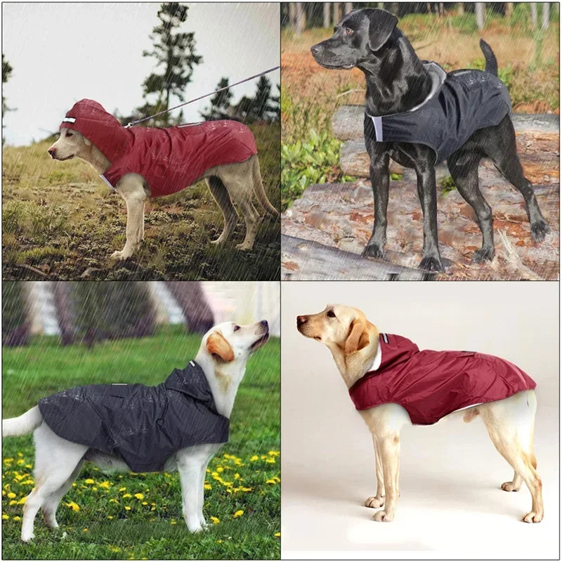 Dog Raincoat Small Large Dogs Waterproof Pet Clothes Reflective Dogs Rain Coats Hooded Jacket Raincoat Chihuahua Pet Supplies