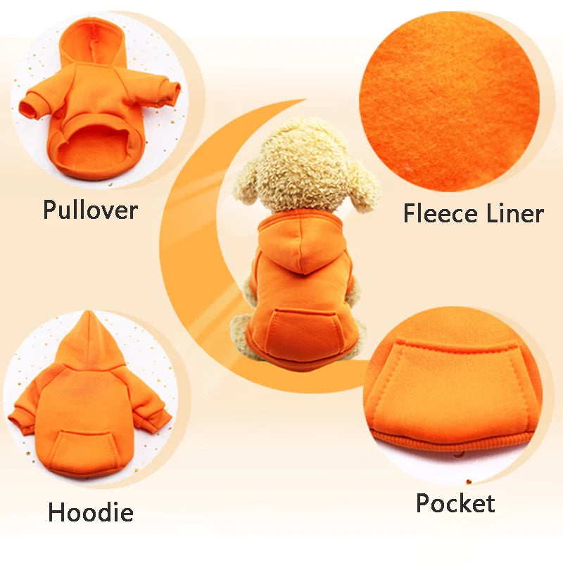 Cheap Dog Hoodie Winter Warm Dog Clothes for Small Medium Dogs French Bulldog Coat Puppy Cat Jacket Chihuahua Yorkie Pet Costume