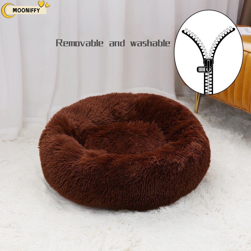 pet dog bed comfortable donut round dog kennel ultra soft washable dog