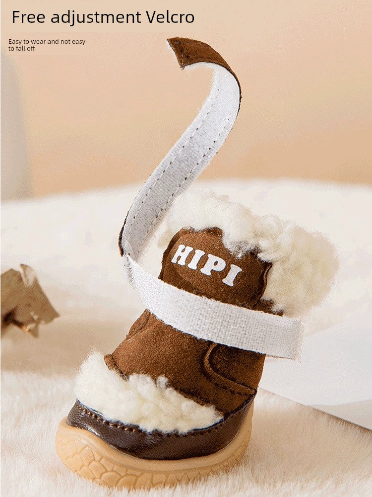 Dog Shoes Winter Small Size Dogs Corgi Pomeranian Teddy Can't Drop out Non-Slip Warm Cat Shoes Pet Supplies