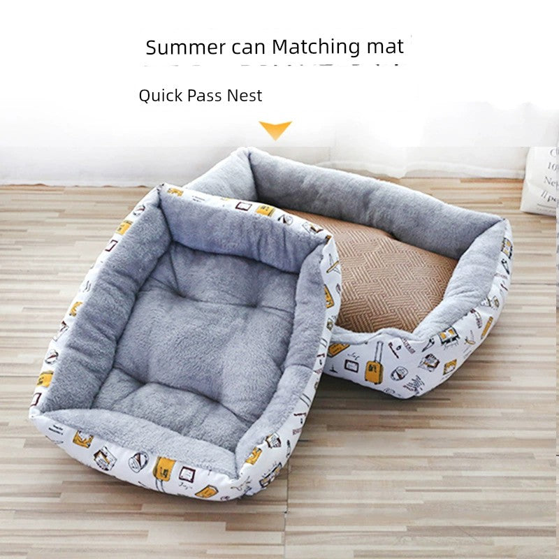 Kennel All Year Round Neutral Summer Pet Bed Small Neutral Large Dog Winter Warm Cattery Pad Dog Supplies Bed