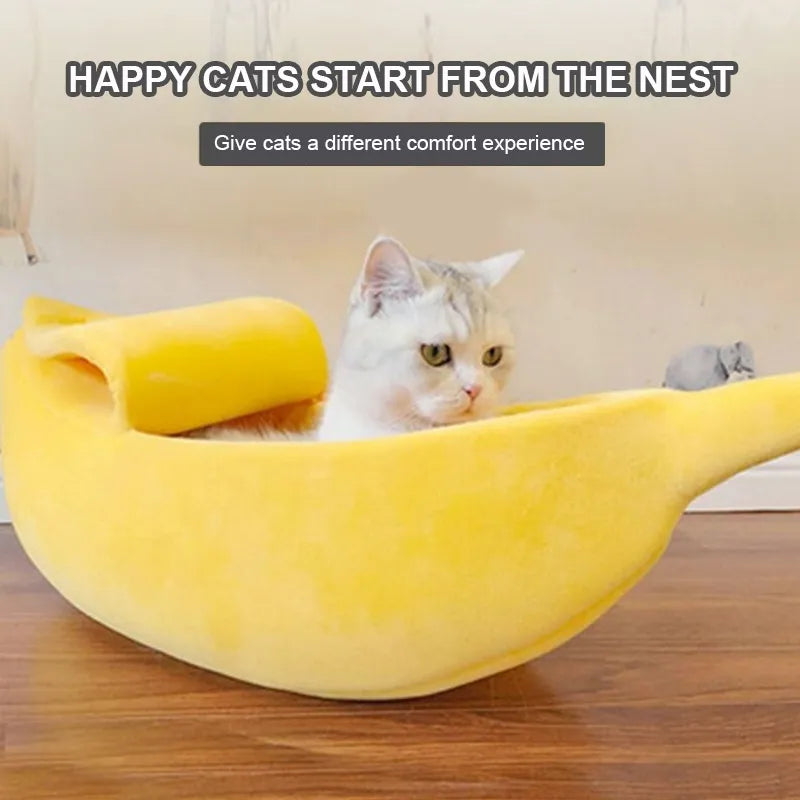 Banana Cat Bed Cute Cat Mat Beds Warm Durable Portable Pet Basket Kennel Dog Cushion Cat Supplies