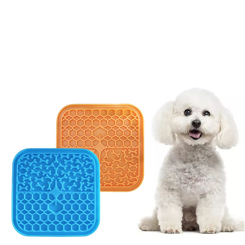 Pet Lick Silicone Mat for Dogs Pet Slow Food Plate Dog Bathing Distraction Silicone Dog Sucker Food Training Dog Feeder Supplies