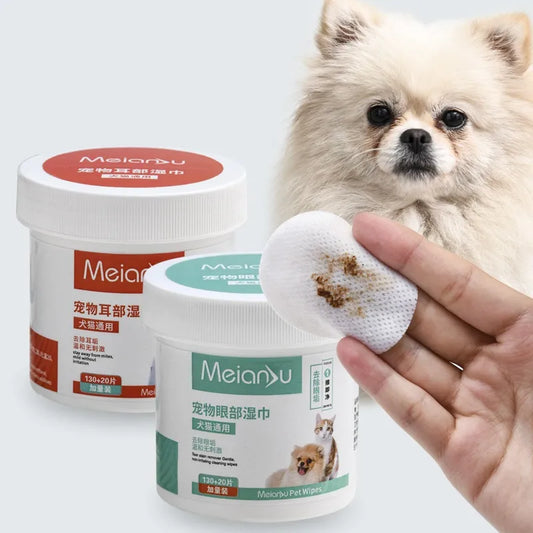 New Pet Remove Dirt From Eyes and Ears Wipes Dog Cat Earwax Clean Ears Odor Remover Pets Wet Tissue Cleaning Tools Supplies