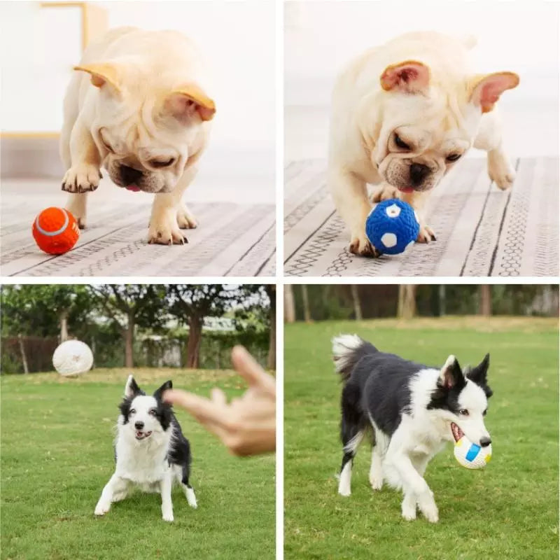 Squeaky Dog Toys Natural Latex Footballs Soft Bouncy Durable For Small Medium Large Dogs Interactive Chew Fetch Play Dog Toy