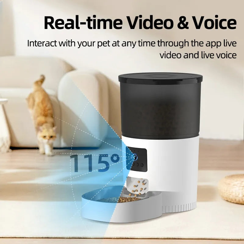 camera video cat food dispenser pet