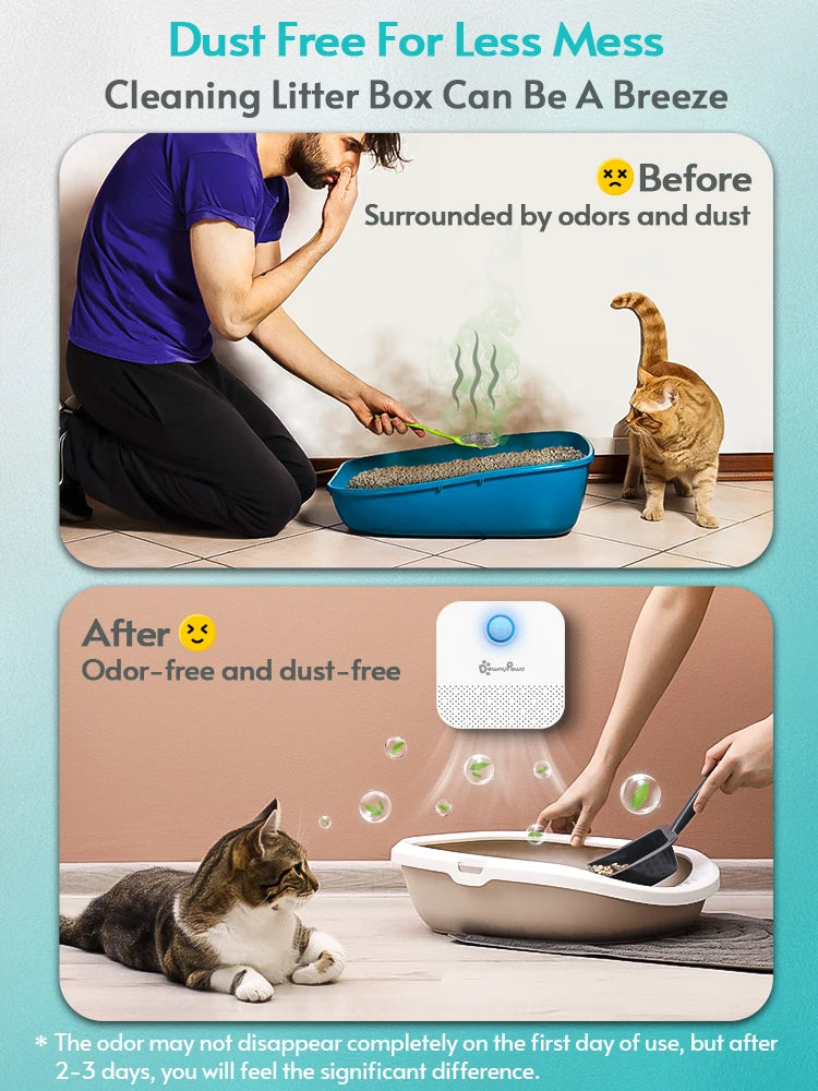 DownyPaws 4000mAh Smart Cat Odor Purifier For Cat Litter Box Deodorize ShopDoggieworks