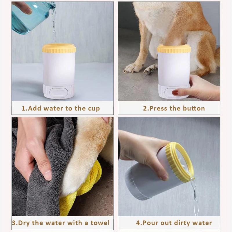 Automatic Pet Dog Foot Washer Cleaner Brush Soft Silicone needle Dog Paw Cleaner Cup Paw Washing Cup Washer for Dogs Cats