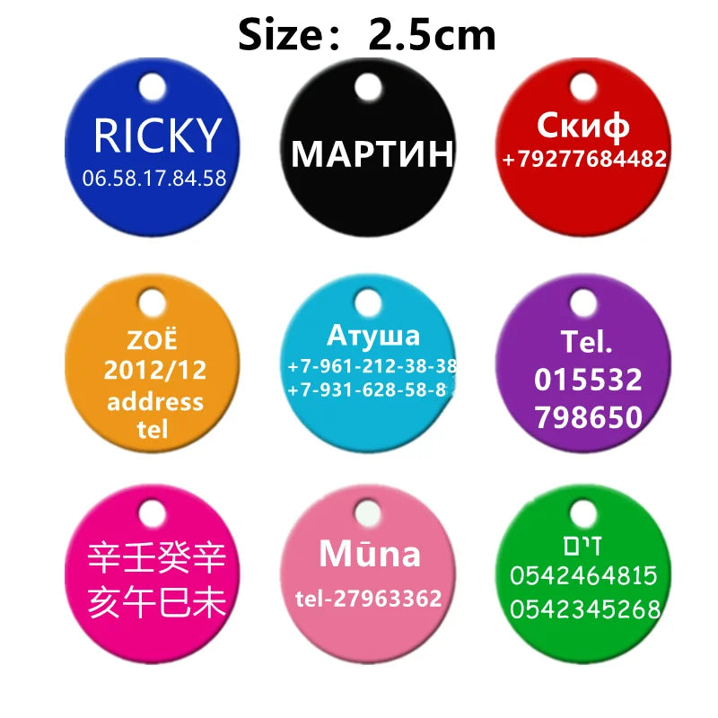 1pcs Free Laser Engraving Personalized Custom Pet Dog ID Tag Cat PuppySPECIFICATIONSBrand Name: NoEnName_NullType: ID Tagsis_customized: YESMaterial: aluminumIs Smart Device: noOrigin: Mainland ChinaCN: JiangsuPattern: SolidFeature: PeShopDoggieworksShopDoggieworks1pcs Free Laser Engraving Personalized Custom Pet Dog ID Tag Cat Puppy