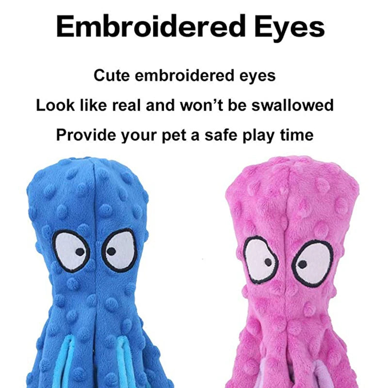 Cartoon Octopus Plush Dog Toys Resistance To Bite Squeaky Sound Pet Puppy Toy For Cleaning Teeth Small Dogs Chew Supplies Yorkie