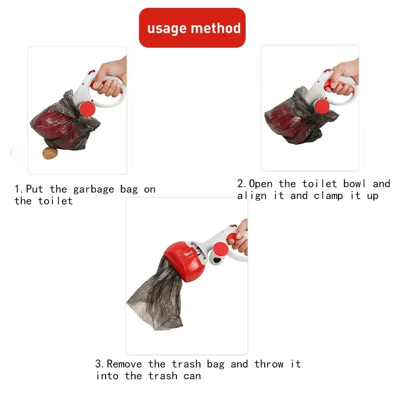 Pet Poop Picker Portable Scooper Animal Waste Sanitary Pickup Remover Dog Outdoor Cleaner Garbage Picker Poop Bag Excrement Tool