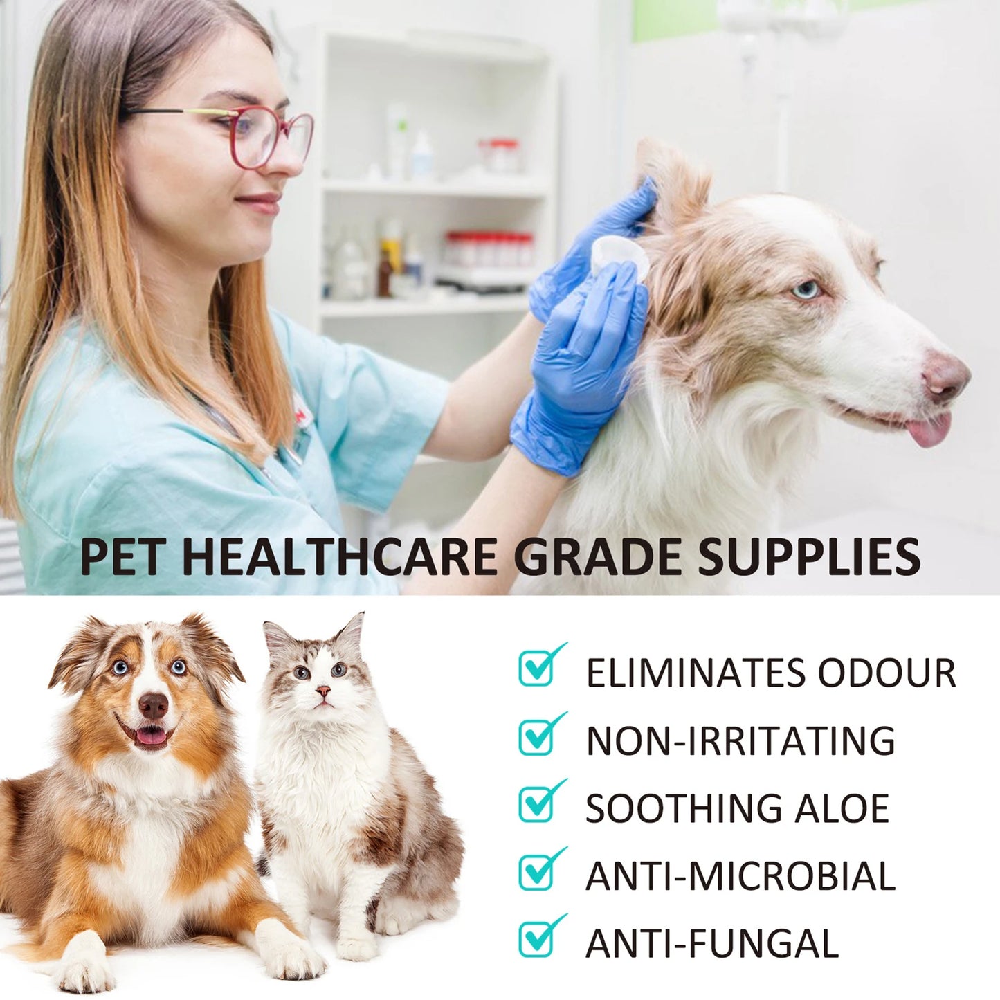 Dog Ear Cleaner Solution 50ml Dog Ear Cleaner Solution 50ml Pet Ear Drops For Infective Control Dirt Removes Gentle Dog Ear Wash