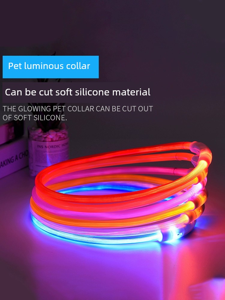 Dog Luminous Collar Night Walking Dog Luminous Night Light Big and Small Dogs Anti-Lost Charging Pet Collar Collar