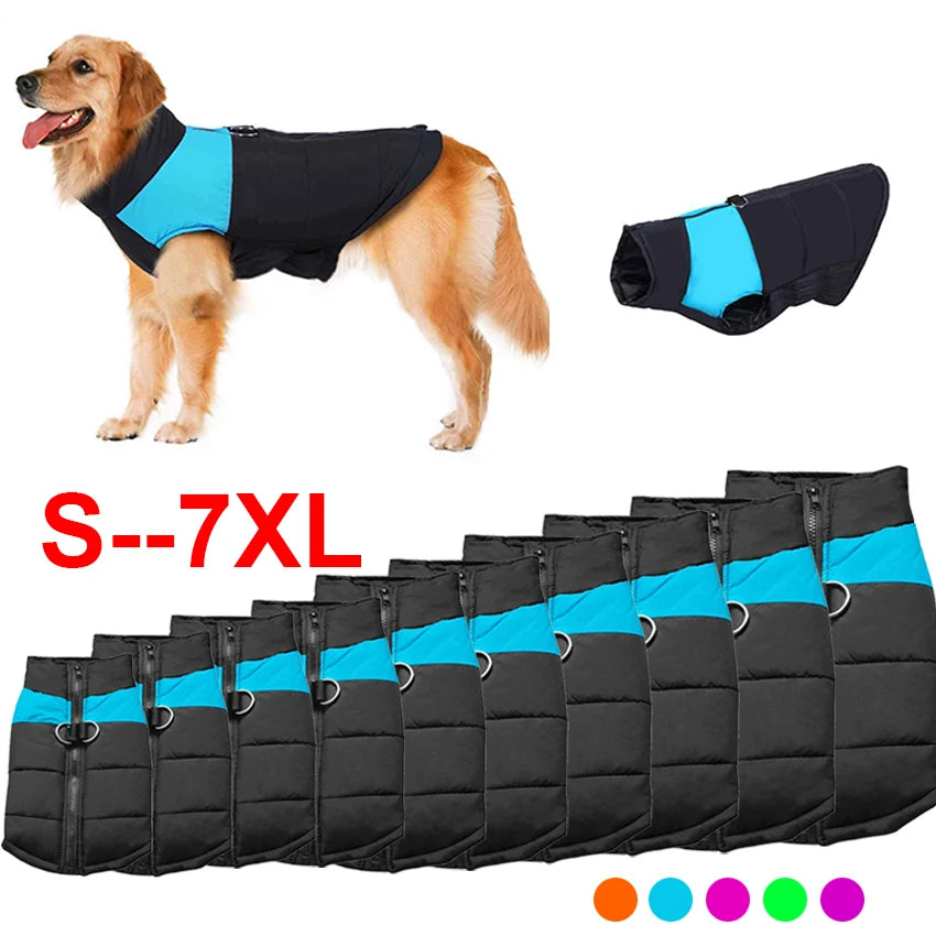 Waterproof Dog Clothes Vest Jacket Fashion Thicken Warm Dog Cotton Coat For Small Large Dogs Puppy Pug Coat Dogs Pets Clothing