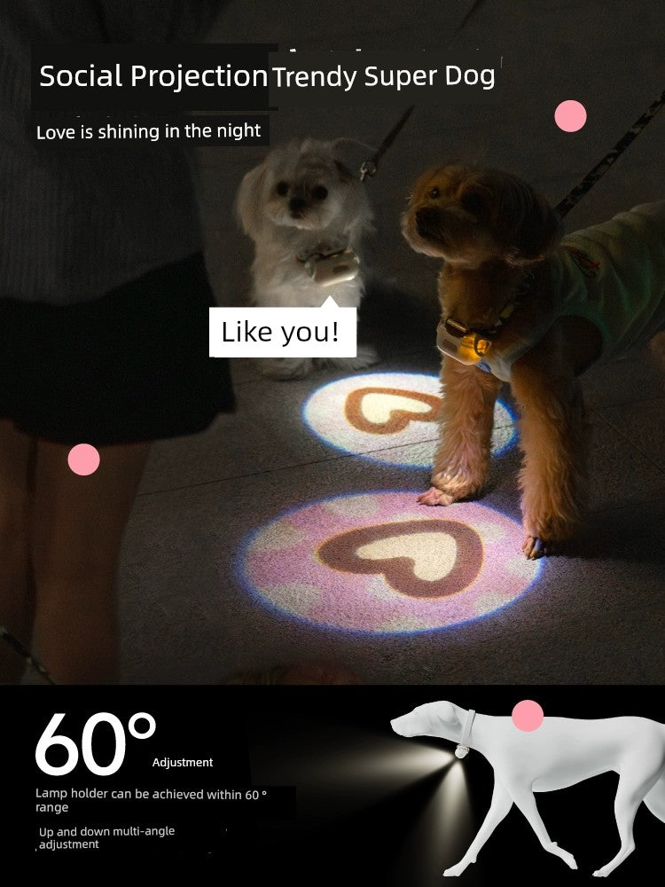 Meow Hu Wang Also Walking Dog Light Dog Night Light Walking Dog Night Light Pet Safety Light Luminescent Lamp Light-Emitting Pendant Dog Light Collar