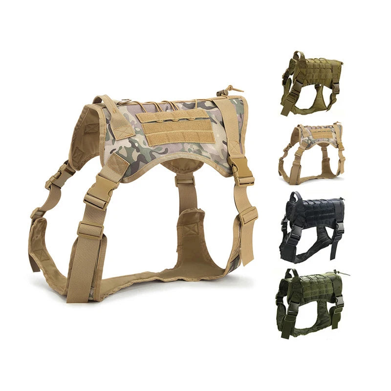 Tactical Dog Harness Military Pet German Shepherd  Pet Training Vest Dog Harness and Leash Set for Small Medium Large Dogs