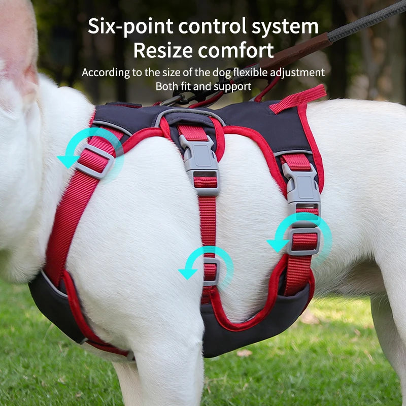 Shock-absorption Dog Harness Vest Adjustable Reflective Harness for Medium Dogs French Bulldog Walking Chest Strap Pet Supplies