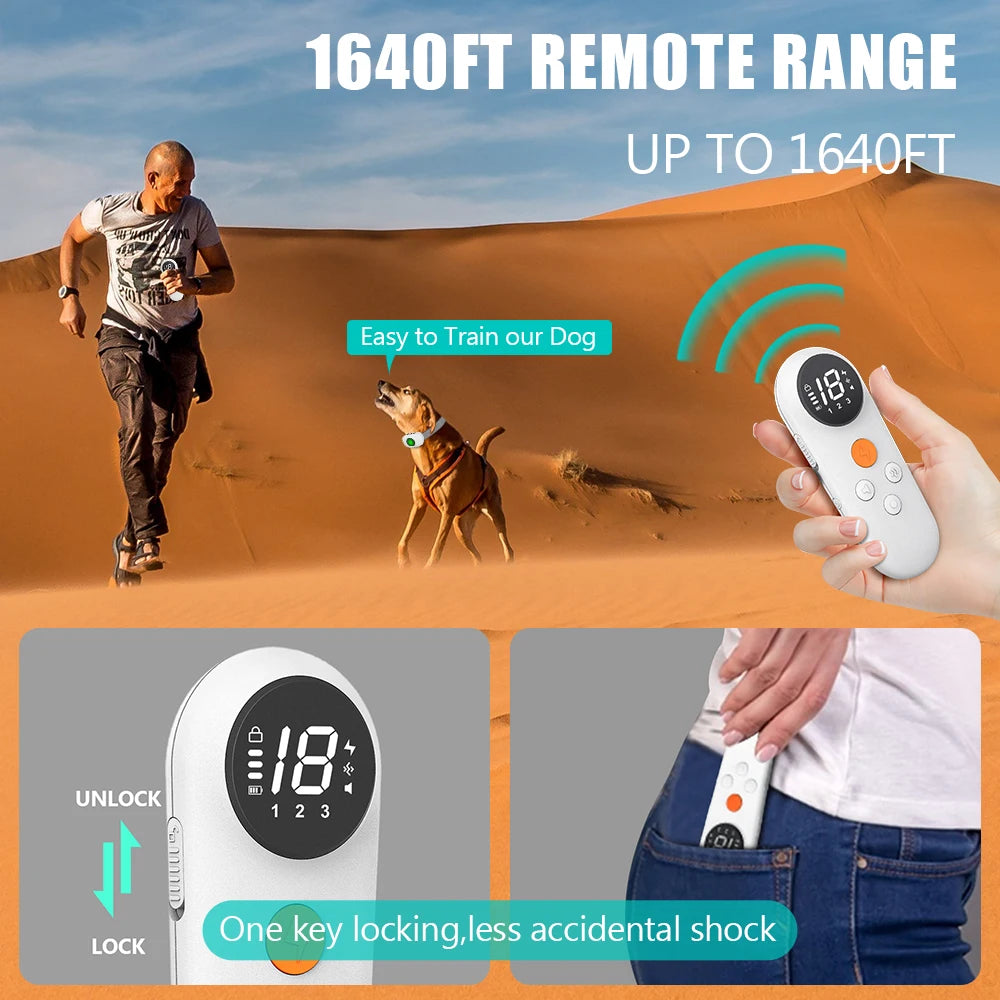 TinMiu New Electric Training Collar Rechargeable Anti Bark Dog Collar with Remote IPX7 Waterproof For Small Medium Large Dogs