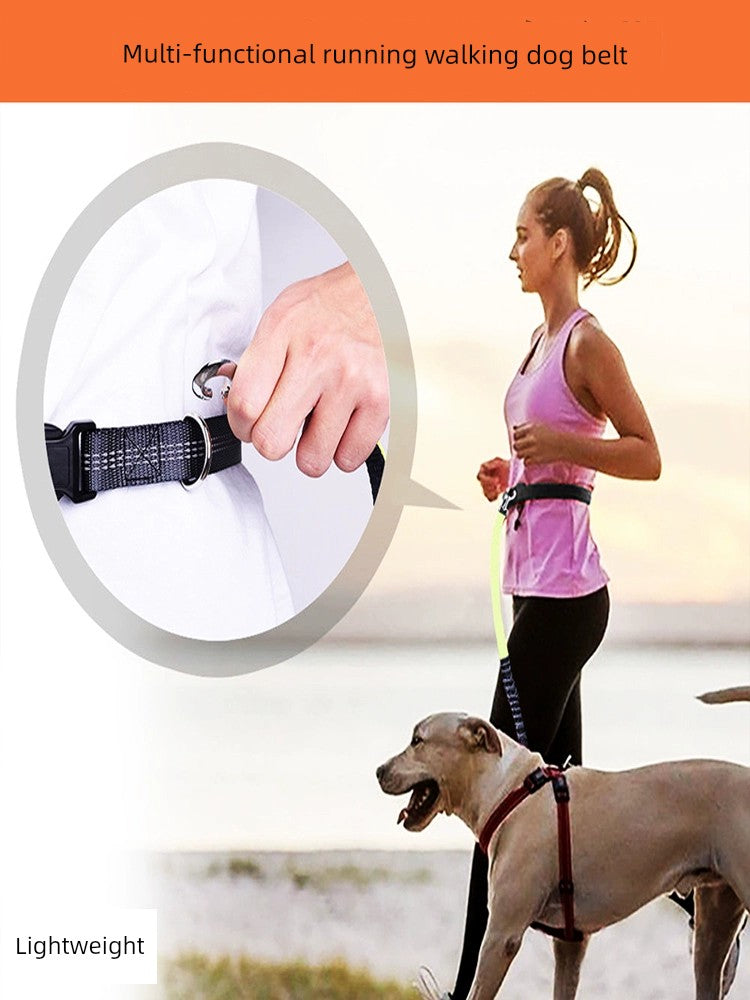 Running Dog Leash Belt for Walking Dogs Lace-up Waist Hand Holding Rope Running Dog Leash Dog Leash Dog Dog Leash Dog Leash Free Hands Handy Gadget