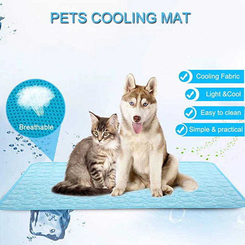 Dog Cooling Mat Summer Pad Mat For Dogs Cat Blanket Sofa Breathable Pet Dog Bed Summer Washable For Small Medium Large Dogs Car